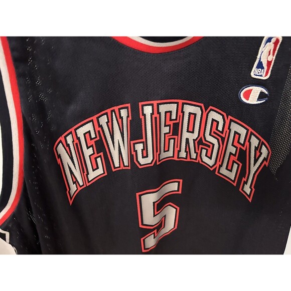 Vintage Champion NBA New Jersey Nets -#5 Jason Kidd Size 48- Navy Blue -EUC - Picture 3 of 8